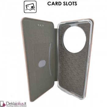 Telone dirbtinės odos dėklas - rausvas (Huawei Honor Magic 6 Lite)